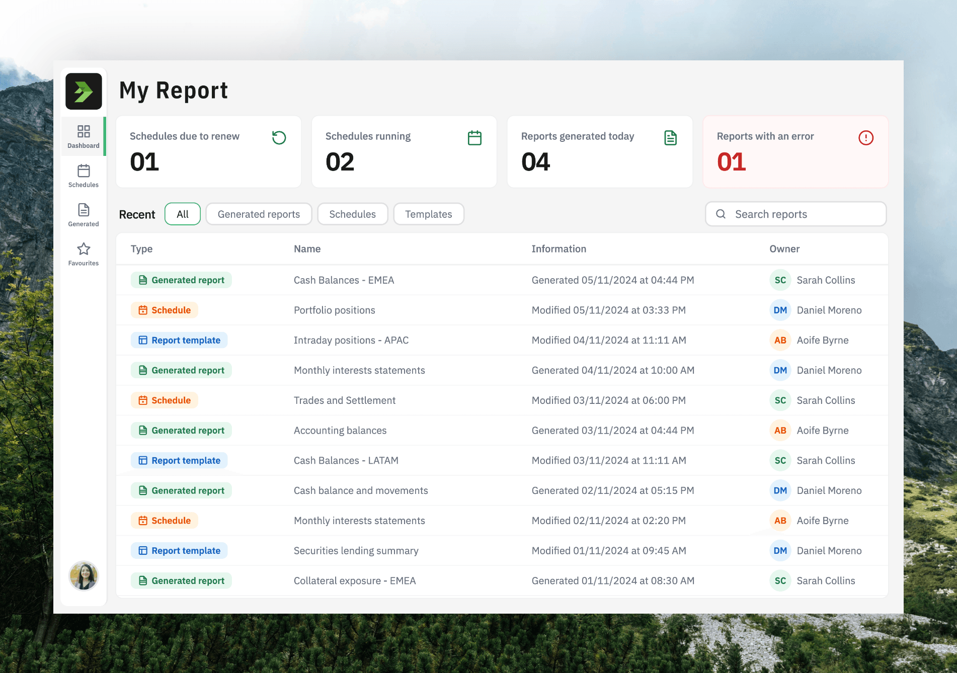 Reporting Web App